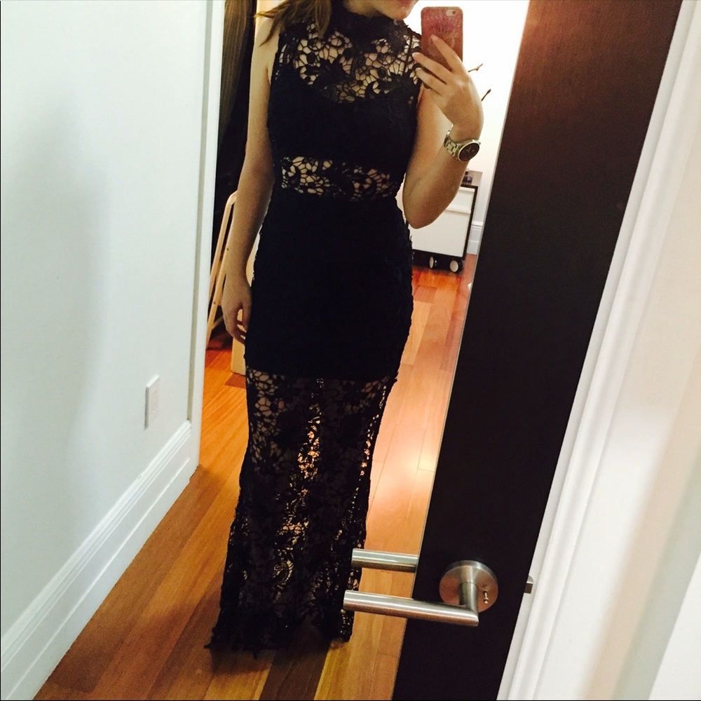Lace Mock Neck Dress